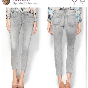 AGOLDE Colette crop distressed gray jeans